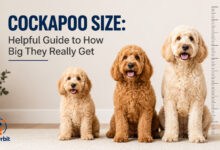 Cockapoo size comparison showing small, medium, and large Cockapoos